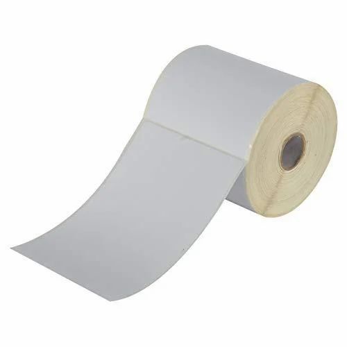 100mm X 75mm Plain Chromo Single Sided Self Adhesive Label