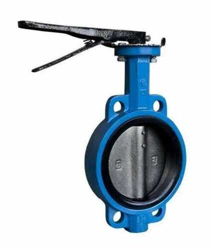 Blue Carbon Steel Wafer Butterfly Valve For Water Fitting Use