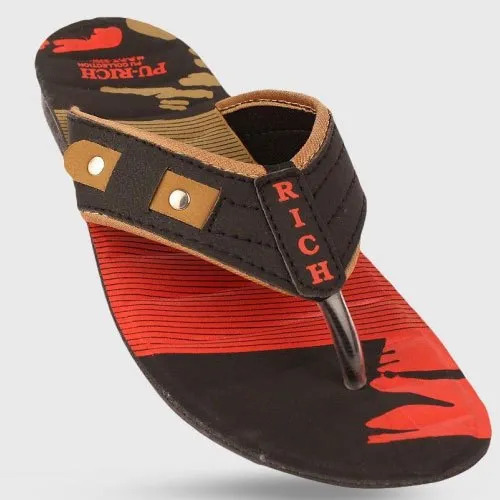 Casual Wear Comfortable PU Slippers - Rexine Strap, Size 6x10 inches, Red Color | Lightweight, Stylish Design for Everyday Use