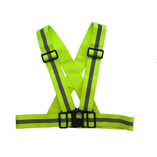 Polyester Reflective Green Cross Belt