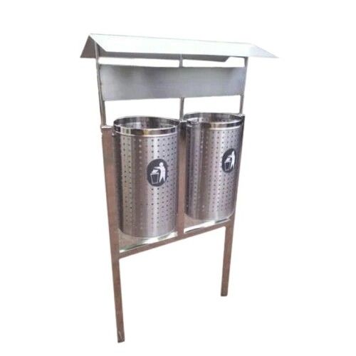 Ss Pole Mounted Outdoor Dustbin