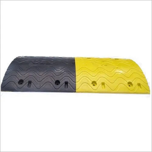 Yellow And Black Rubber Road Speed Breaker