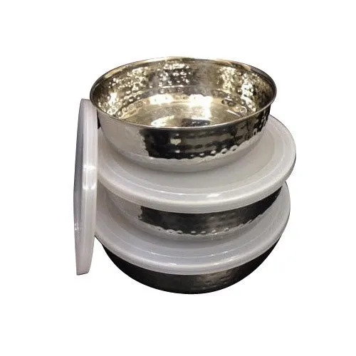 Round Shape Stainless Steel Hammered Serving Bowl Size: As Per Customer Requirement