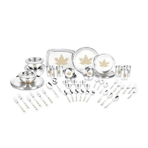 Stainless Steel Maple Dinner Set, 68 Piece Set Packaging Size: As Per Customer Requirement