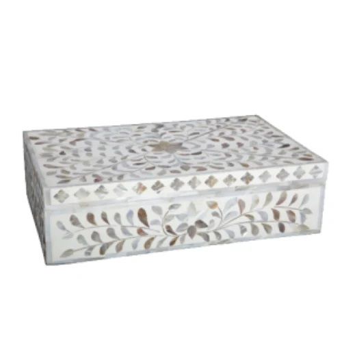 Rectangular Floral Wooden Pencil Storage Box