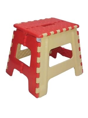 Red And Yellow Crack Resistance Plastic Folding Stool