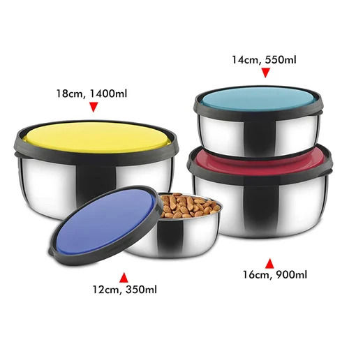 Utensil Sets Stainless Steel Food Storage Lunch Box, Pack Of 4 Pieces