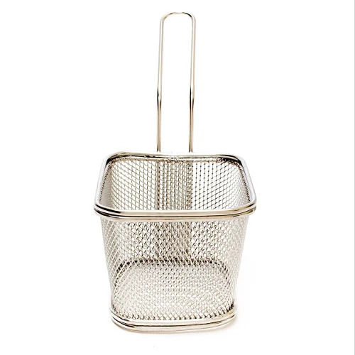 Stainless Steel Rectangular Deep Double Wire Fryer Basket