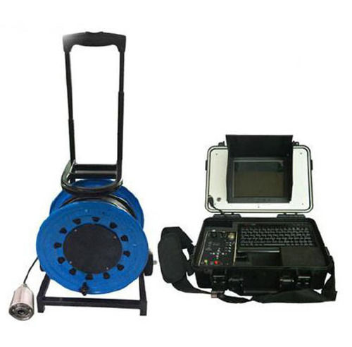 Black 100M Underwater Borehole Water Well Inspection Camera With Hd Dvr Control Unit