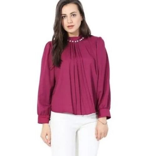 Full Sleeve Round Neck Crepe Top