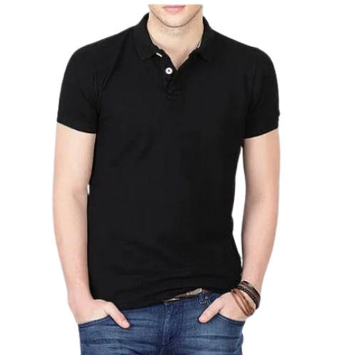 Mens Button Closure Plain Polo T Shirts