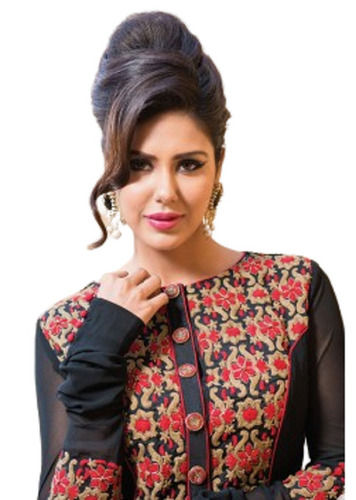 Party Wear Long Sleeve Thread Worked Georgette Ladies Salwar Kameez