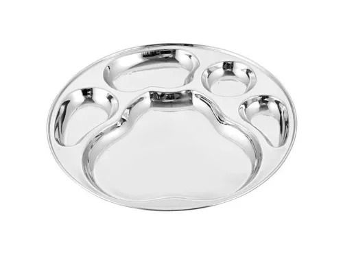 Utensil Sets Royal Five Compartment Stainless Steel Round Plates