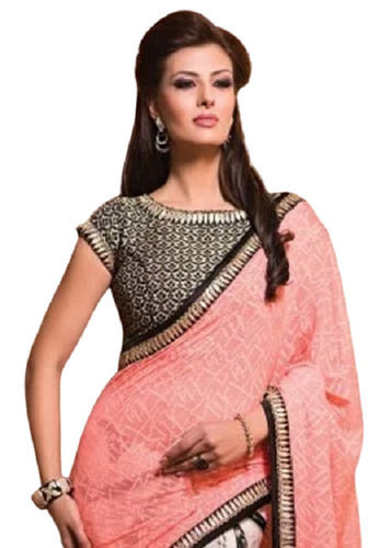 Skin-Friendly Lightweight Breathable Plain Ladies Designer Party Wear Saree