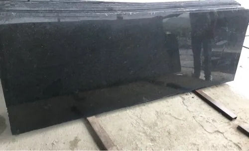 Stain Resistant Rectangular Shape R Black Granite Slabs