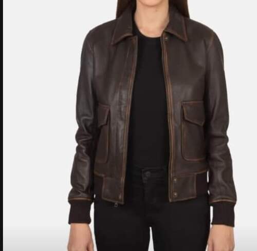 Ladies Leather Jacket With Full Sleeves For Casual Wear