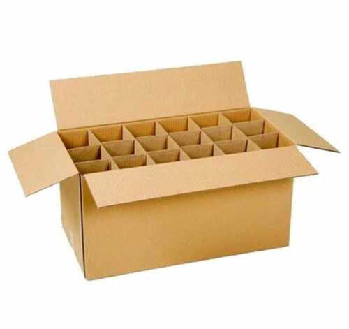 पैकेजिंग के लिए आयताकार ब्राउन पेपर पार्टीशन नालीदार बॉक्स
