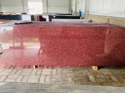 Stain Resistant Rectangular Jhansi Red Granite Slabs