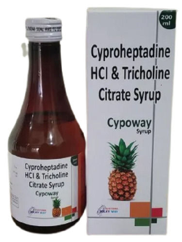 200 Ml Cyproheptadine Hydrochloride And Tricholine Citrate Syrup