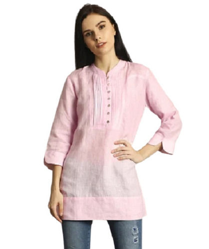 Casual Wear Regular Fit Plain Readymade Kurta For Ladies 