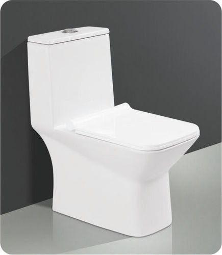 White Floor Mounted One Piece Toilet Seat