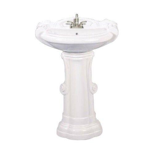 Glossy Finish Big Sterling Pedestal Wash Basin Size: 25X20X30Inches