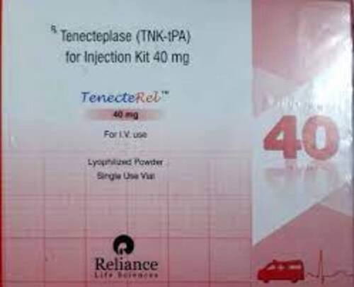 Tenecteplase Injection 40mg - Intravenous Liquid Dosage, Suitable for Adults and Aged Persons, Store Between 2Â°C to 8Â°C