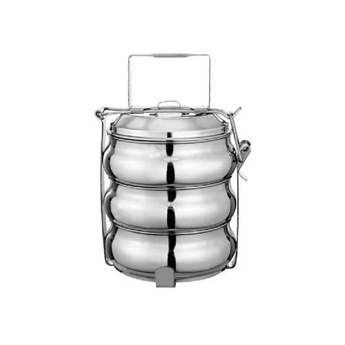 Utensil Sets 400Ml Each Stainless Steel Belly Tiffin Lunch Box 3 Tier