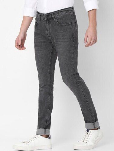 Casual Wear Mens Plain Black Denim Jeans