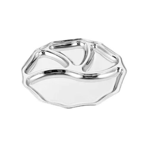 Utensil Sets Lotus Round Four Compartment Steel Plate