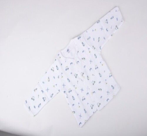 New Born Infant Full Sleeves Front Open Printed Vest