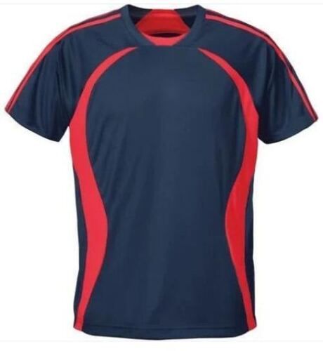 Blue,White V-Neck Sports Uniform T Shirt at Rs 235/piece in Ahmedabad