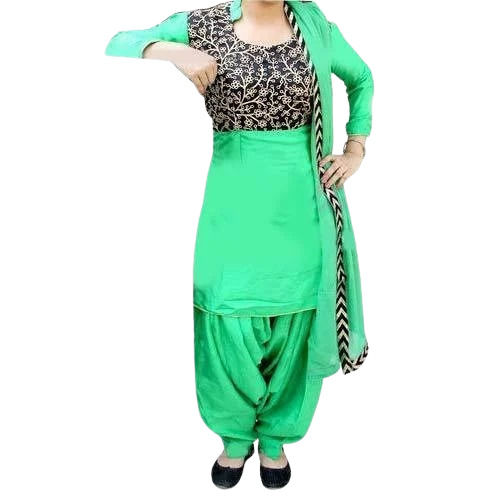 Party Wear Long Sleeves Gotta Patti Work Ladies Designer Patiala Suit