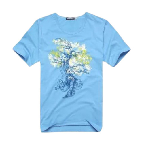 Round Neck Half Sleeve Mens Printed T Shirt