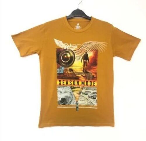Short Sleeve Mens Cotton Printed T Shirt