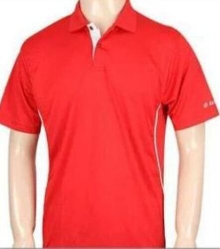 Short Sleeves Plain Mens Collared T Shirt