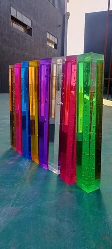 Square Bubble Acrylic Crystal Decorative Railing Pillar