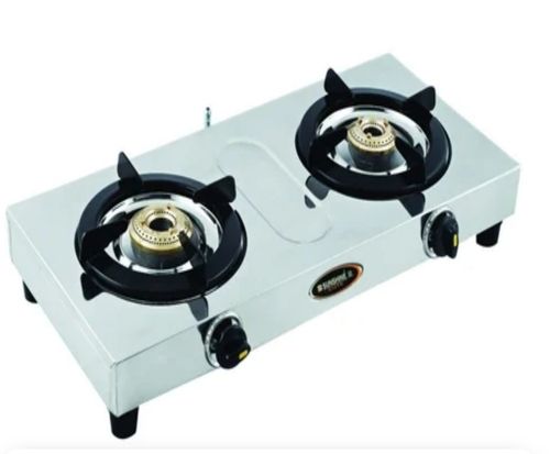 Stainless Steel 2 Gas Stove For Home And Hotel Use