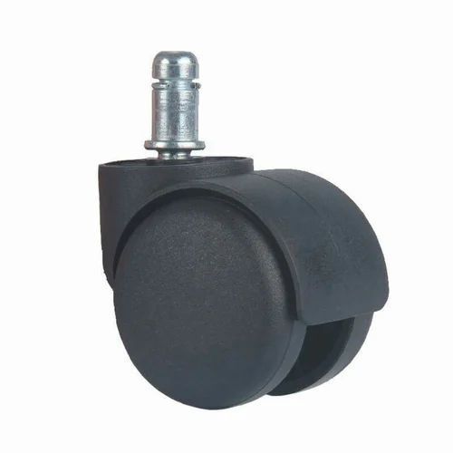 Coated 2 Inch Black Plastic Pin Type Chair Castor Wheel