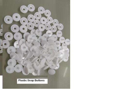 10- 15mm Round White Plastic Snap Button