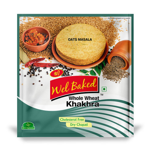 Wel Baked Whole Wheat Diet Khakhra with Oats Masala