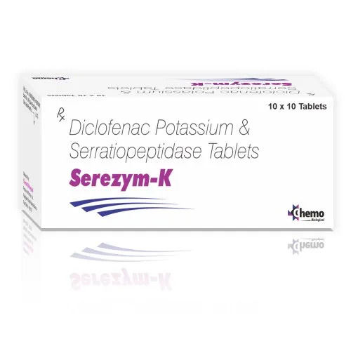 Diclofenac Potassium Serratiopeptidase Tablets - Allopathic Medicine for Hospital and Clinic Use | Prescription Required, Store in Cool and Dry Place, Dosage as Per Doctor Suggestion