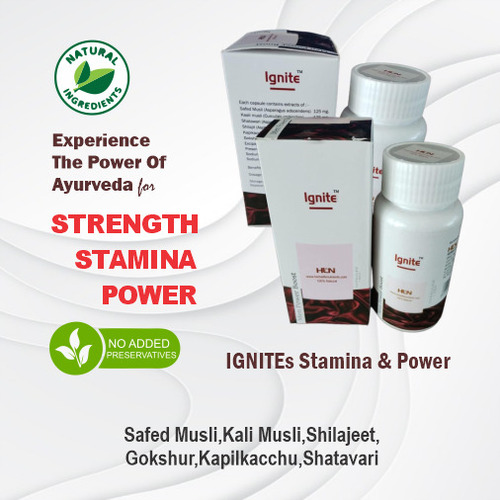 Herbal Supplements Ignite Stamina And Power Ayurvedic Capsule at Best