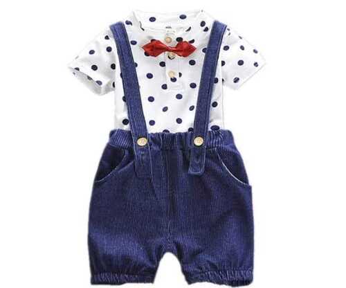 Boy Printed Cotton And Denim Baba Suit