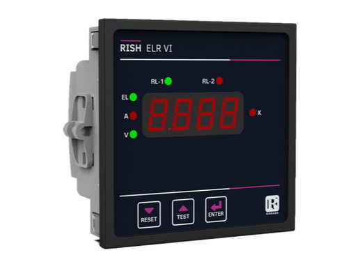 Black 4 Digit Programmable Square Shape Electrical Digital Earth Leakage Relay