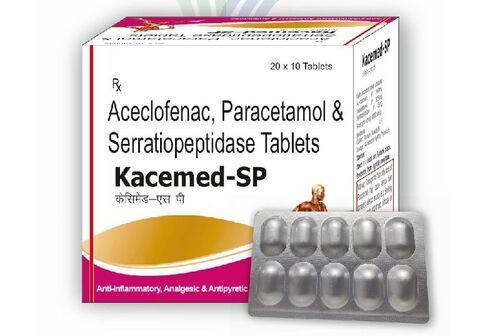 Kacemed-SP Tablets (Acelofenace, Paracetamol And Serratiopeptidase Tablets)