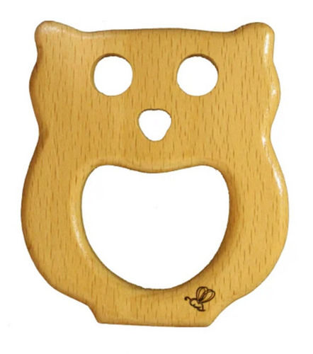 Polished Finish Owl Wooden Baby Teether