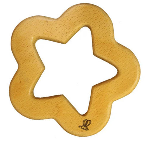 Polished Finish Star Wooden Baby Teether