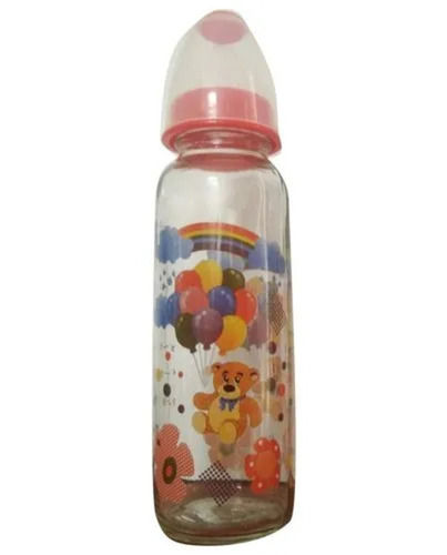 Printed Glass Baby Feeding Bottle, 200ml