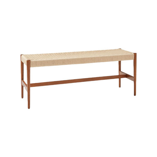 Alex Dining Wooden Bench With Woven Seat